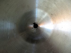 Center torsion fractures and bored holes in  Zildjian 16" thin crash